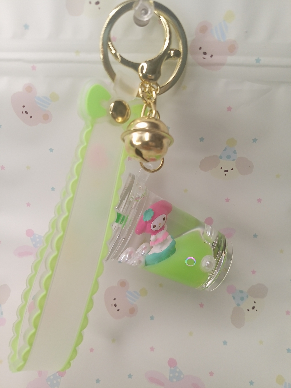 Sanrio My Melody Boba Milk Tea Liquid Float Keychain - Picture 5 of 6